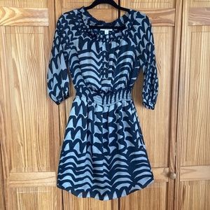 Banana Republic Print Smocked Tunic Dress Size 0